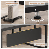 61 Inch Executive Desk, Large Office Desk with File Drawer, L Shaped Desk with Drawers