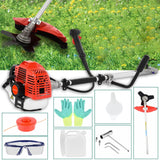 Professional High Power Grass Trimmer, Hedge Trimmer Gas Brush Trimmer Lawn Mower 52CC 2-Stroke Gas Straight Shaft String