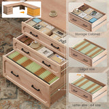 Farmhouse 78.7" Executive L Shaped Desk with 6 Drawers, Home Office Desk with Power Outlet, File Cabinet Storage