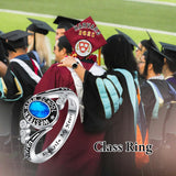Oseew 2027 Oval Shaped Birthstone Class Ring for Men Women