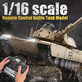 BESTYMXY RC Tanks US M1A2 Abrams Army Tank, HengLong 1:16 2.4ghz Remote Control Tank Vehicles with Sound & Light for Ages 14+