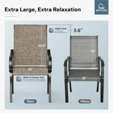 MFSTUDIO Patio Dining Chairs Set of 6, Brown Textilene Mesh Fabric