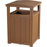 LuxCraft Poly Outdoor Trash Can, Garbage Can Outdoor - Durable All Weather Commercial Trash Can & Residential Outdoor Trash Bin for Patio Pool Park Business and Personal (Antique Mahogany)