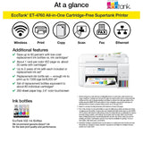 Epson EcoTank ET-4760 Wireless Color All-in-One Cartridge-Free Supertank Printer with Scanner, Copier, Fax, ADF and Ethernet