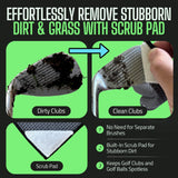 Multi-Function Magnetic Golf Towel - Exclusive Wash Pocket- Scrub Pad Cleaner - Magnet for Golf Cart or Clubs (16" x 24" Blue)