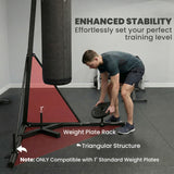 Soozier Punching Bag with Stand for Adults, 72.8"-90.9" Height Adjustable Freestanding Boxing Stand with Canvas Sandbag, Stable Triangular Base and 1" Weight Plate Storage for Home Gym MMA, Black