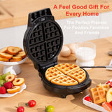 Aottop 7 Inches Round Classic Waffle Maker, 1000W Fast Heating Waffle Iron with 7-speed Temperature Control, Non-Stick Coating, Indicator Lights