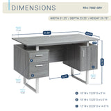 Techni Mobili Office Desk with Storage Drawers and Cabinet 51.25” W - Modern Office Desk with Large Floating Desktop Surface