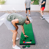 PutterBall Original Golf Putting Game Set – Backyard 12 ft Putting Green Pong Style Golf Mat with 2 Putters, 2 Balls & Hole Covers (Putterball w/Bag)