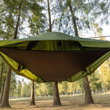 Night Cat Flat Lay Hammock Tent: Portable Lightweight Camping Hammock with Mosquito Net Waterproof Rainfly for Adults 1 Person Outdoor Camping Green