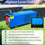 ZLPOWER 6000W Inverter Charger 24 Vdc and 240 Vac Input 120V/240V AC Output Split Phase Low Frequency Peak 18000w Pure Sine Wave Inverter for RV Trailer Camper Home Boat