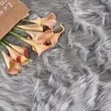 Latepis Washable Area Rugs 9x12 Living Room Gray Fur