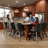 Ollega 26" Black Swivel Counter Height Bar Stools Set of 6, 18.9" Wide Seat