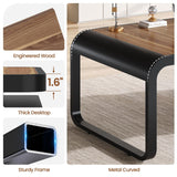 Itaar 70.9" Executive Desk, Large Computer Desk with Drawers and Lateral File Cabinet, Office Desk with Removable Shelves