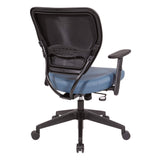 Space Seating 55 Series Air Grid Back Adjustable Manager's Task Chair with Built-in Lumbar Support and Angled Arms, Antimicrobial Dillon Blue Faux Leather