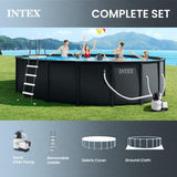 INTEX Ultra XTR 18 ft x 52 in Above Ground Pool Set, Round Swimming Pool with Steel Frame, 2100 GPH Sand Filter Pump, Ladder, Cover, & Ground Cloth