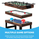 Best Choice Products 10-in-1 Multi Game Table, Combo Game Table for Kids and Adults w/Hockey, Foosball Table, Pool Table, Ping Pong Table, Chess, Checkers, 2x4ft - Walnut