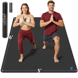 Extra Large Yoga Mat – 72"x48" or 78"x57", Non-Slip TPE Exercise Mat for Women & Men, Available in 1/4" to 1/2" Thickness, for Home Gym, Yoga, Pilates & Barefoot Workouts, with Towel, Straps & Carry Bag