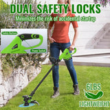 12" Cordless Weed Wacker String Trimmer, 20V Battery Powered Grass Trimmer & Edger 2-in-1, Electric Weed Wacker with 2×5.0Ah Batteries and 8 Pcs Spools, Lightweight Edger Lawn Tool for Yard & Garden