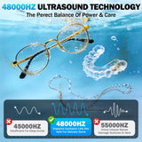 Raugbeyvo Ultrasonic Cleaner, 48KHz Jewelry Cleaner 400ML, Ultrasonic Retainer Cleaner for Eyeglasses Rings Watch Band Necklace Earing, Multi Deep Cleaning Modes, Black