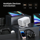 Native 1080P Smart Mini Projector with WiFi 6 Bluetooth 5.4, Full HD 4K Support Auto Focus&Keystone,Built-in Apps Android TV OS,Stereo Speakers,Portable Movie Projector for iPhone Home Outdoor WEMI X3