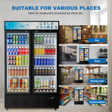 Ferueo Commercial Beverage Refrigerator, 40 Cu.ft.Display Fridge Glass Door Upright Display Door with Adjustable