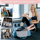 WITSPARKLLE Ropeless Battle Ropes, Adjustable Cordless Battle Ropes with Resistance Springs, Weighted Portable Workout Rope for Home Gym, Low-Impact HIIT Training Equipment for Men & Women (Pink)