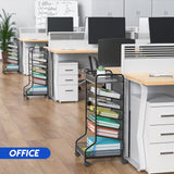 samstar Rolling File Cart,Under Desk Organizer, File Organizer beside Desk, Binder Paper Letter Storage with Wheels