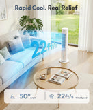 Exnos Portable Evaporative Air Cooler, 3-in-1 Cooling Fans that Blow Cold Air With 3L Water Tank, 38'' Tower Fan for Bedroom, Office with 3 Speeds, 12H Timer, Oscillation, 2 Ice Packs