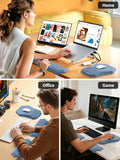 2-in-1 L-Shaped Desk Elbow Pads & & Mouse Pad Set with Wrist Rest, Blue
