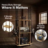 Rush Creek Creations 12 Fishing Rod Tackle Cart – Fishing Rod Rack & Tackle Storage Organizer, Solid Wood Frame with Engineered Wood Shelves, Fishing Gear & Pole Holder Stand 21.26" x 11.42" x 33.27"