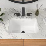 Mocoloo Undermount Bathroom Sink 18 x 12 Inch Rectangle Porcelain White Ceramic Bathroom Sink 6 Inch Deep Basin with Overflow Small Lavatory Vanity Top Under Mounted the Counter