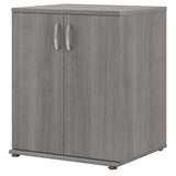 Bush Business Furniture Universal Floor Storage Cabinet with Doors and Shelves in Platinum Gray Bush Furniture