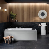 72-Inch Whirlpool Jetted Tub,Acrylic Hydro Massage Bathtub with 10 Jets,Alcove, Color-Changing LED Lights,2-Person Jetted Bath Tub for Couples