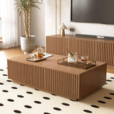 NessCarsti 51.1" Mid-Century Modern Lift Top Coffee Table, Walnut Rectangular Center Table with Hidden Storage & Drawers, for Living Room, Apartment, Office