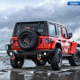 OEDRO Rear Bumper w/ 2 LED Lights Fits for 18-26 Jeep Wrangler JL 4Dr/ 2Dr