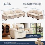 PHI VILLA 2-Piece Modular Loveseat Couch & 3-Seat Sectional Sofa Set