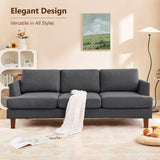Busaurus 3 Seater Sofa Couch with Deep Seats, 89" Mid Century Modern Upholstered Sofa with Armrests, Comfy Couches for Living Room, Bedroom, Apartment and Office (Dark Grey)