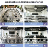 Modern Conference Table with Wheel,Modular Wooden Folding Conference Room Tables for 1-30 Person,Flip Top Meeting Training Table,for Office Seminar Dynamic Commercial Event Classroom(4,Grey,47.2in)