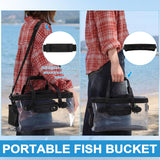 Shappy Foldable Fishing Bucket - 4 Gallon Lid Container Set with Air Pump, Multifunctional Live Bait Bucket with Aeration Hole for Outdoor Fishing & Moving, Battery Not Included
