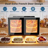 OSTBA Dual Zone Food Dehydrator, 20 Stainless Steel Trays, 1300W Dual Layer Food Dryer, 180℉ Adjustable Temp, 48H Digital Timer, 10 Presets for Jerky, Meat, Fruit, Herbs