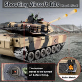 Supdex 1:18 RC Tank, 2.4G US Metal M1A2 Remote Control Tank That Shoot BBS Model Toys, Army Toy with Smoke, Lights, Sound and Recoil,Military RC Vehicle for Adults and Kids 6+ Year Old