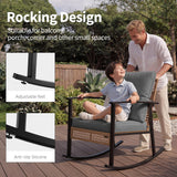 Deersky 4 Piece Outdoor Patio Furniture Set, All-Weather Modern PE Wicker Rattan Conversation Set with 4" Cushions for Comfortable, Easy to Assemble, Dark Grey