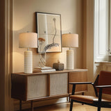 PoKat 27.5'' Tall Table Lamps for Living Room Set of 2, Ceramic Bedroom Lamps for Night Stands, Modern Bedside Lamps for Bedroom Living Room, Nightstand Lamps for End Table, Hallway, Gold and White