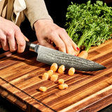 HexClad Espresso 6 Piece Japanese Damascus Stainless Steel Knife Set