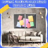 Motipuns 48"x36" Lockable Enclosed Bulletin Board with Glass Door, Weather Resistant Cork Notice Board, Wall Mounted Display Case for School Office Community Outdoor, 12xA4(Black, Silver Frame)