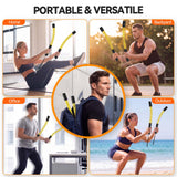 LunaHush Ropeless Battle Ropes for Home Gym, 3 Adjustable Resistance, Heavy Duty Cordless Battle Ropes for HIIT, Full Body Workout, Men & Women, Yellow