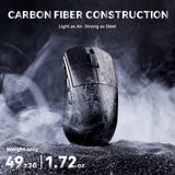 ATTACK SHARK R11 Ultra 8K Carbon Fiber Wireless Gaming Mouse,PAW3950MAX 42K DPI Sensor,49g Superlight Ergonomic Computer Mice with Tri-Mode,70M Switch Cloud Driver for Win/Mac/PC Gamer,Ink Blade