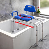 Gateway Premium Sliding Shower Chair Bath Transfer Bench with Swivel Padded Bath Tub Seat for Tubs and Shower, for Handicap & Seniors Mobility & Daily Living, Blue