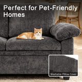 108 Inch Modular Sectional Sleeper Sofa with Pull Out Bed,L Shaped 7 Seat Sectional Couch with Storage